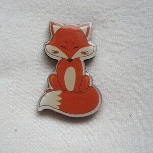 Vintage Fridge Magnet: 1.5" Smiling Fox